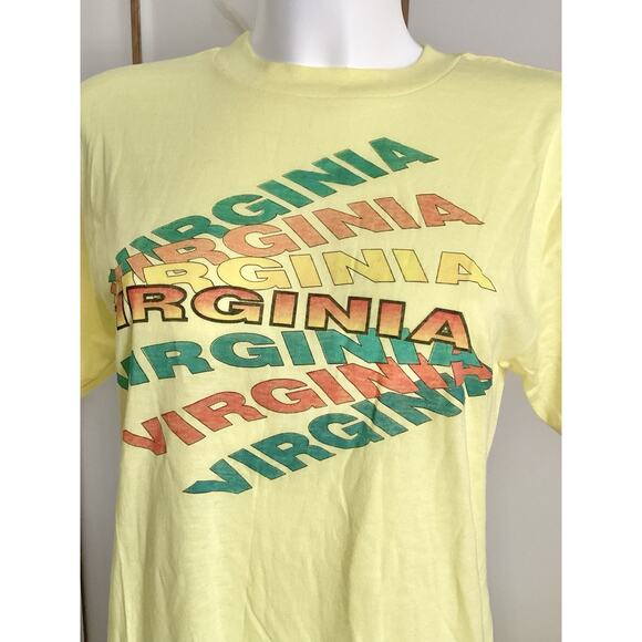 Vintage 80’s Single Stitch Virginia Tourist Yellow Size Large - Picture 4 of 6